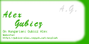 alex gubicz business card